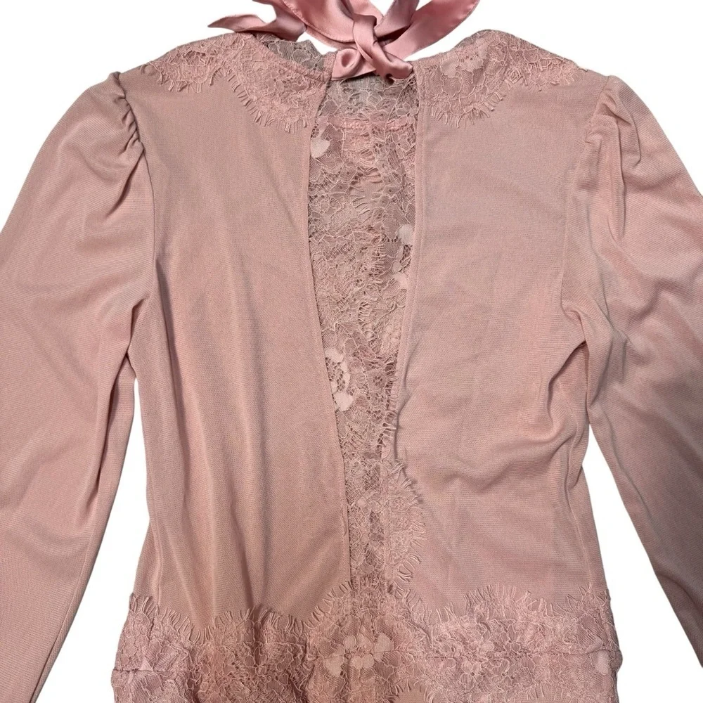 New Free People Sweet Nothings Long Sleeve Peachskin Bodysuit Size XS